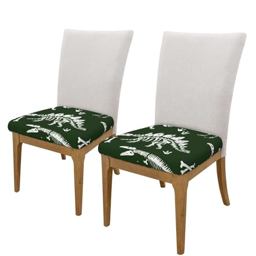 Seat Covers for Dining Room White Dinosaur Skeleton Spandex Office Chairs Seat Cover