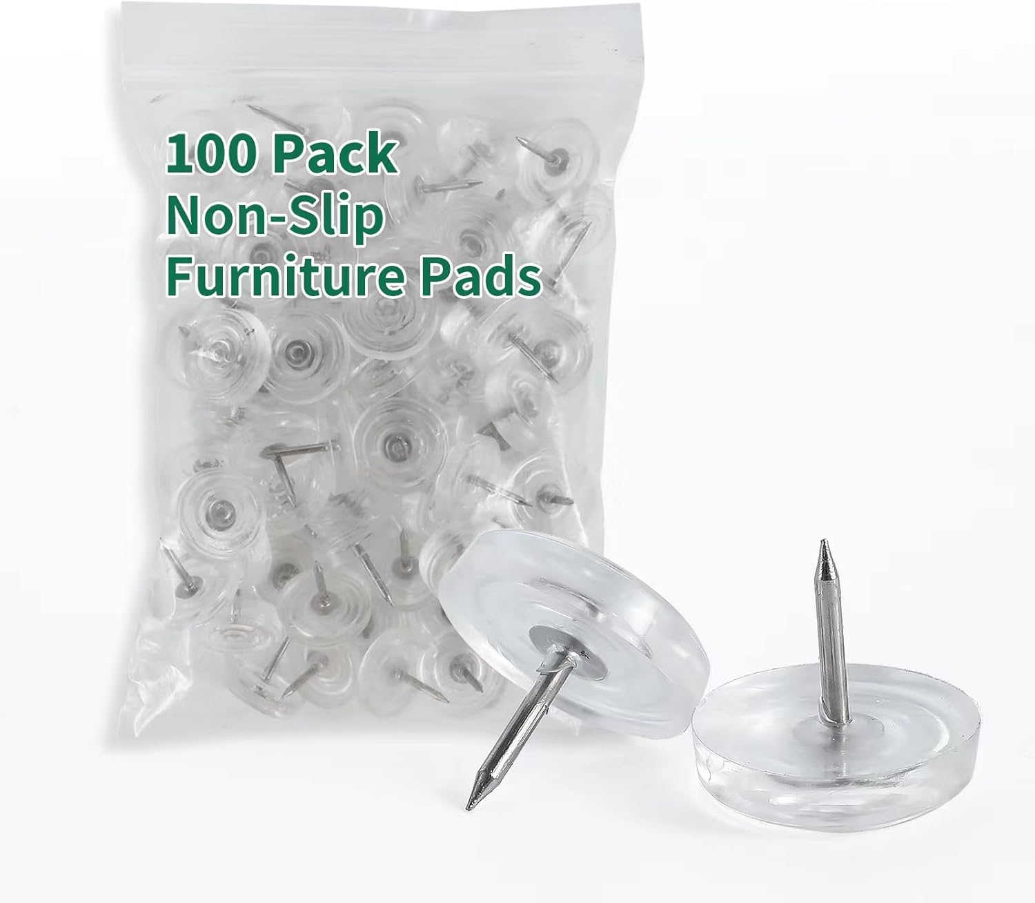 100Pcs Nail Chair Floor Protectors for Hardwood Floors - Nail Table Leg Floor Protectors for Chairs Furniture for Hardwood Floors Furniture Pads -Rubber Chair Feet Pads Floor Protector