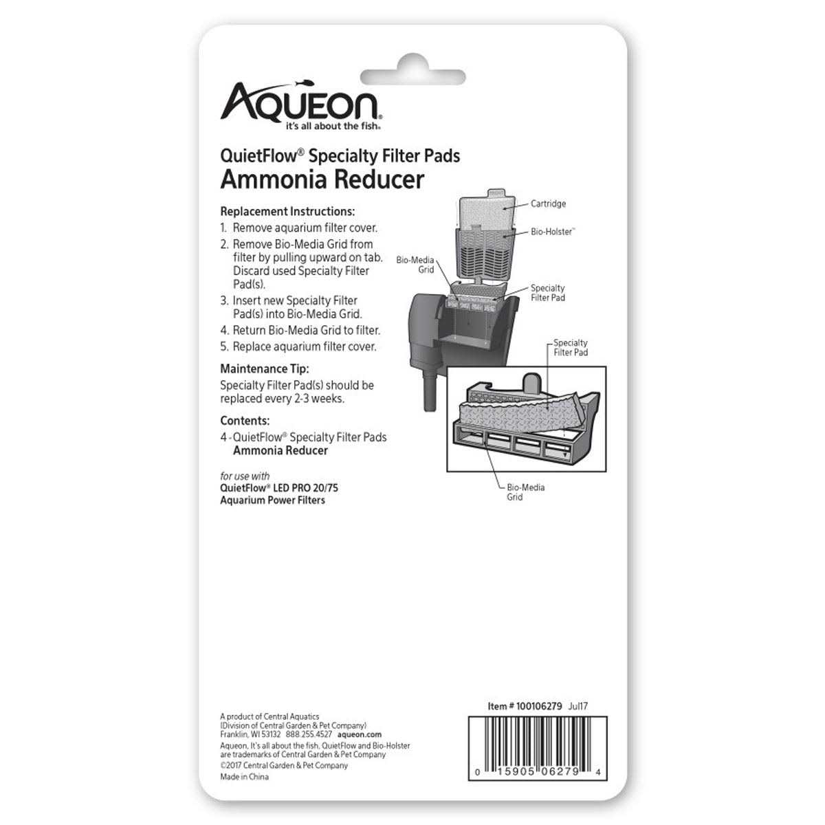 Aqueon QuietFlow Specialty Ammonia Reducer Filter Pads - Pet Supplies online store