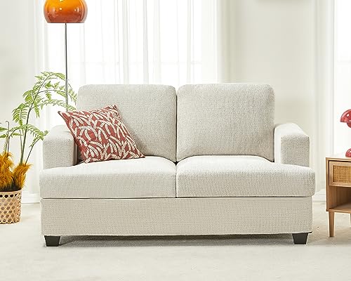 AMERLIFE Sofa, 89 inch Comfy Sofa Couch with Extra Deep Seats, Modern Sofa- 3 Seater Sofa, Couch for Living Room Apartment Lounge, Grey Bouclé