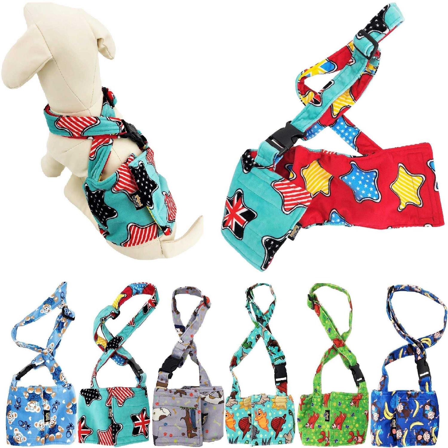 Washable Dog Diaper for Male Boy Fleece Belly Band Reusable with Suspender size - Pet Supplies online store