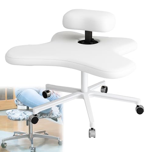 Meditation Chair with Wheels, Ergonomic Kneeling Chair for Office and Home, Height Adjustable Cross Legged Kneeling Chair, Multi Sitting Position Kneeling Recliner (Color : Orange)