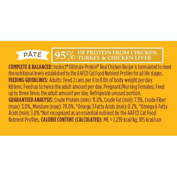 Instinct Ultimate Protein Grain Free Real Chicken Recipe Natural Wet Canned Cat Food - Pet Supplies online store