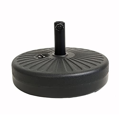 Helios&Hestia Heavy Duty Plastic Base Stand for Outdoor Patio Market Umbrella, 112 lb Round, Black