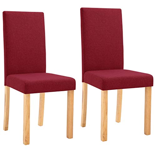 Dining Chairs 2 pcs Wine Red Fabric,Upholstered Dining Chairs with Ergonomic Comfort and Style for Home or Kitchen Kitchen & Dining Room Chairs
