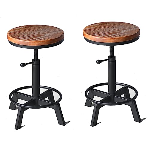 LOKKHAN Industrial Bar Stool-Set of 2, 24