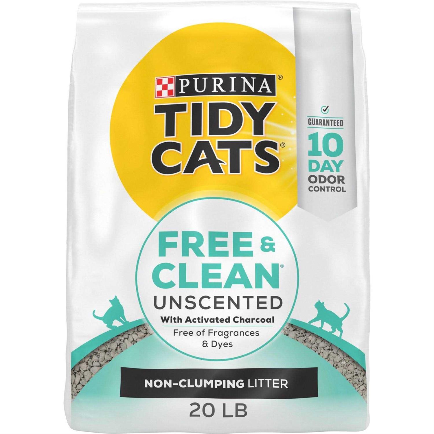 Tidy Cats Free & Clean Non Clumping Cat Litter Unscented with Activated Charcoal - Pet Supplies online store