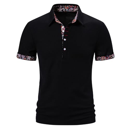 Mens Shirts Polos Short Sleeve Business Office Tops Man Golf Athletic Tshirt Button Down Dress T-Shirts Casual Print Tee