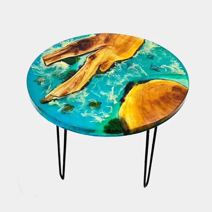 Premium Seashore Look Epoxy Resin Coffee Table Patio Table Console Table Side Table End Table Centre Table Kitchen Table Office Table Living Room Table Home Décor (18