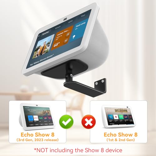 Wall Mount for Show 8 (3rd Gen), Aluminum Show 8 Stand with Strong Magnetic, Tilt Forward-Backward and Swivel Horizontally for Viewing, Smart Display Stand for Show 8 3rd Generation (Silver)