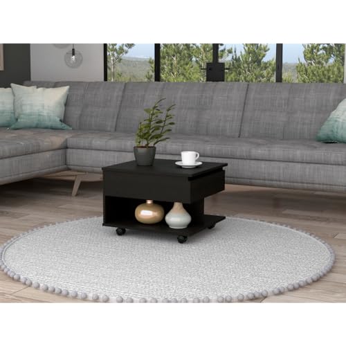 NicBex Coffee Table 5 Pieces Lift Coffee Table Set with Storage Contemporary Coffee Table Convertible Dining Table with Ottomans Rectangle Coffee Table Center Coffee Table for Living Room, Dark Gray