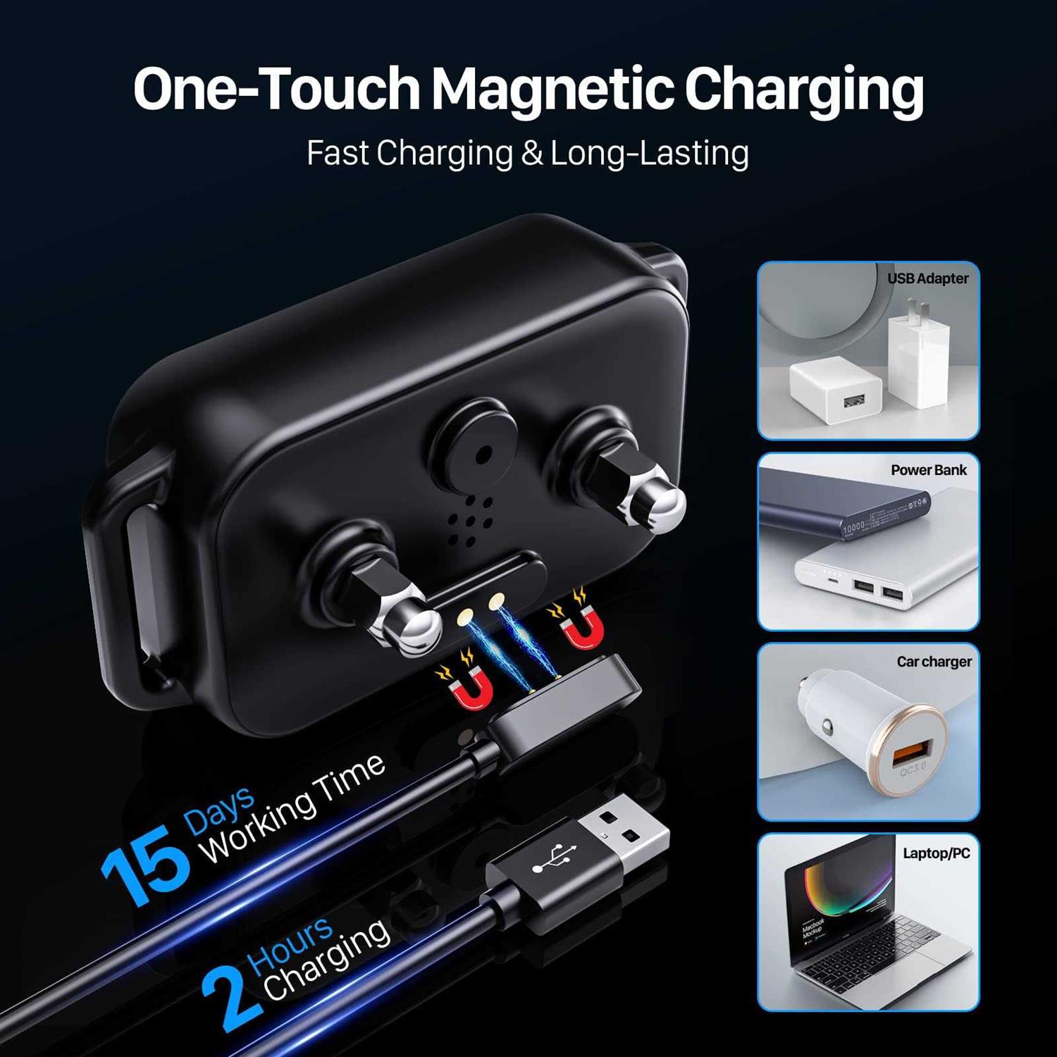 Dinjoo Dog Bark Collar Bark Collar for Large Medium Small Dogs,Smart Bark Collar,Rechargeable Anti Barking Training Collar with 8 Adjustable - Pet Supplies online store