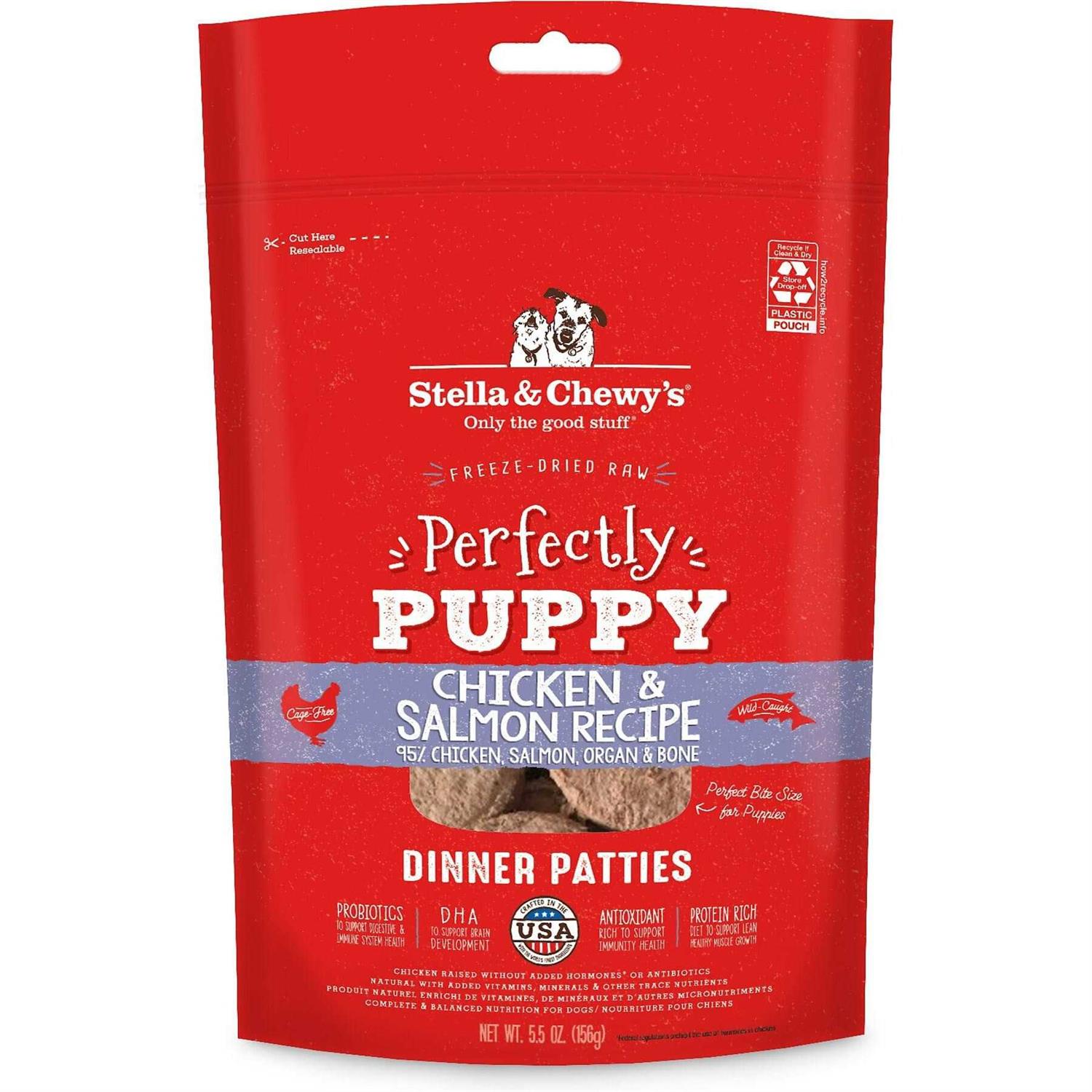Stella & Chewy's Perfectly Puppy Freeze-Dried Raw Dog Food Salmon Dinner Patties - Pet Supplies online store
