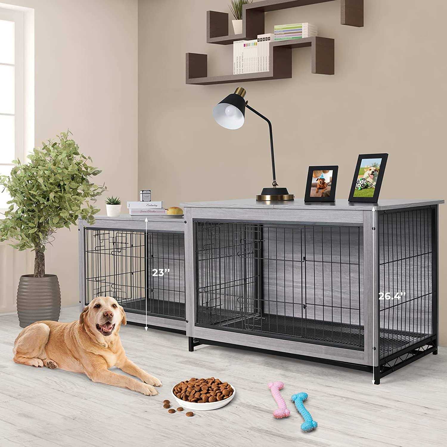 Arlopu Dog Crate Furniture Wooden End Table Indoor Dog Kennel - Pet Supplies online store