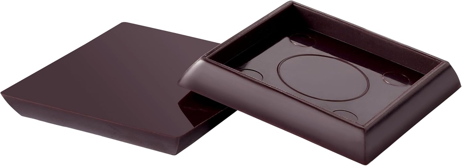 Scotch Caster Cups SP902-NA, Square Hard Brown, Floor Protectors for Furniture, 2-in, 4/Pack, 6-Packs, 24 Total