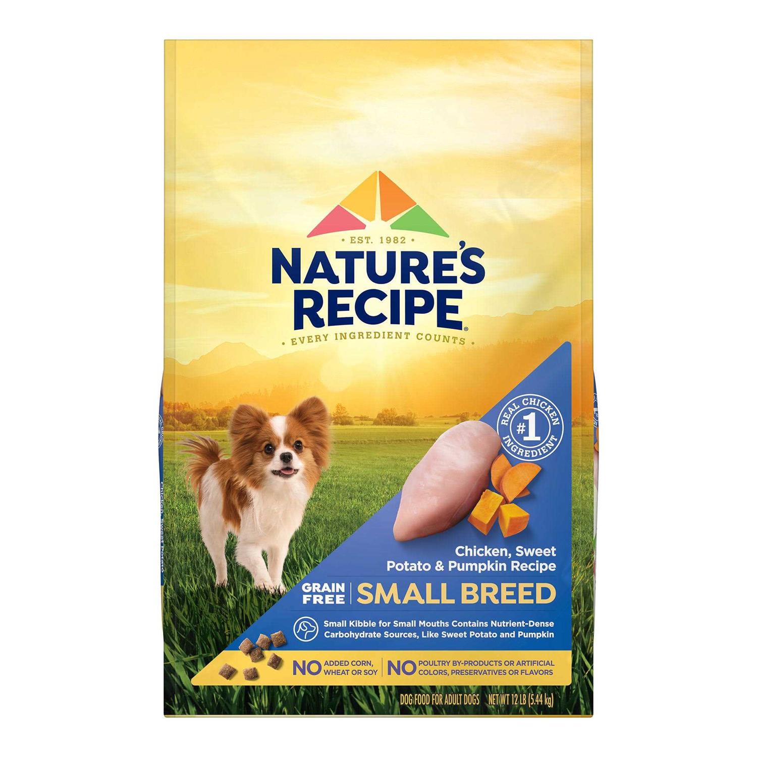 Nature's Recipe Grain Free Chicken Sweet Potato & Pumpkin Small Breed Dry Dog Food - Pet Supplies online store