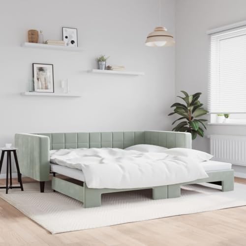 Daybed with Trundle Light Gray 39.4