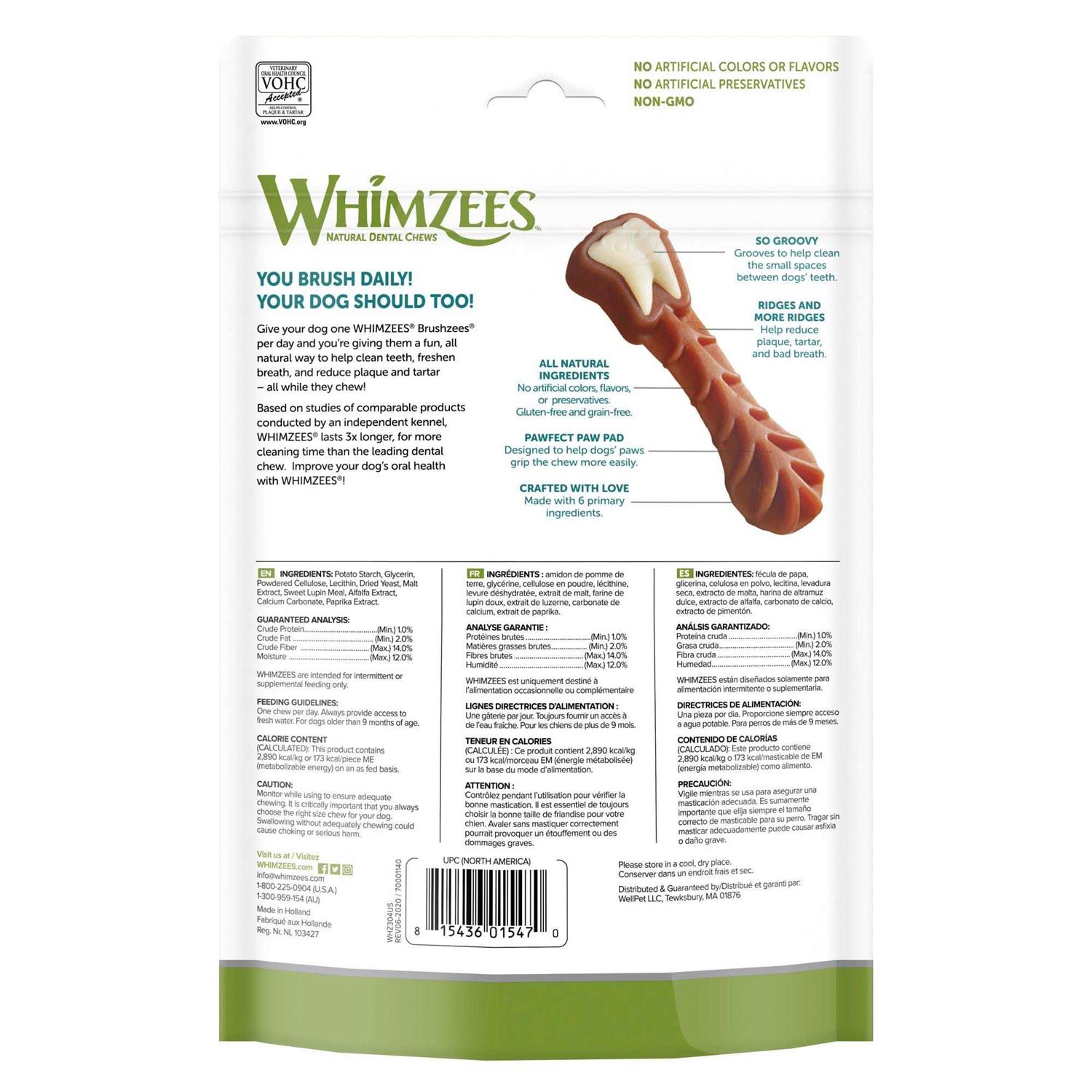 Whimzees Brushzees Dental Treats - Pet Supplies online store