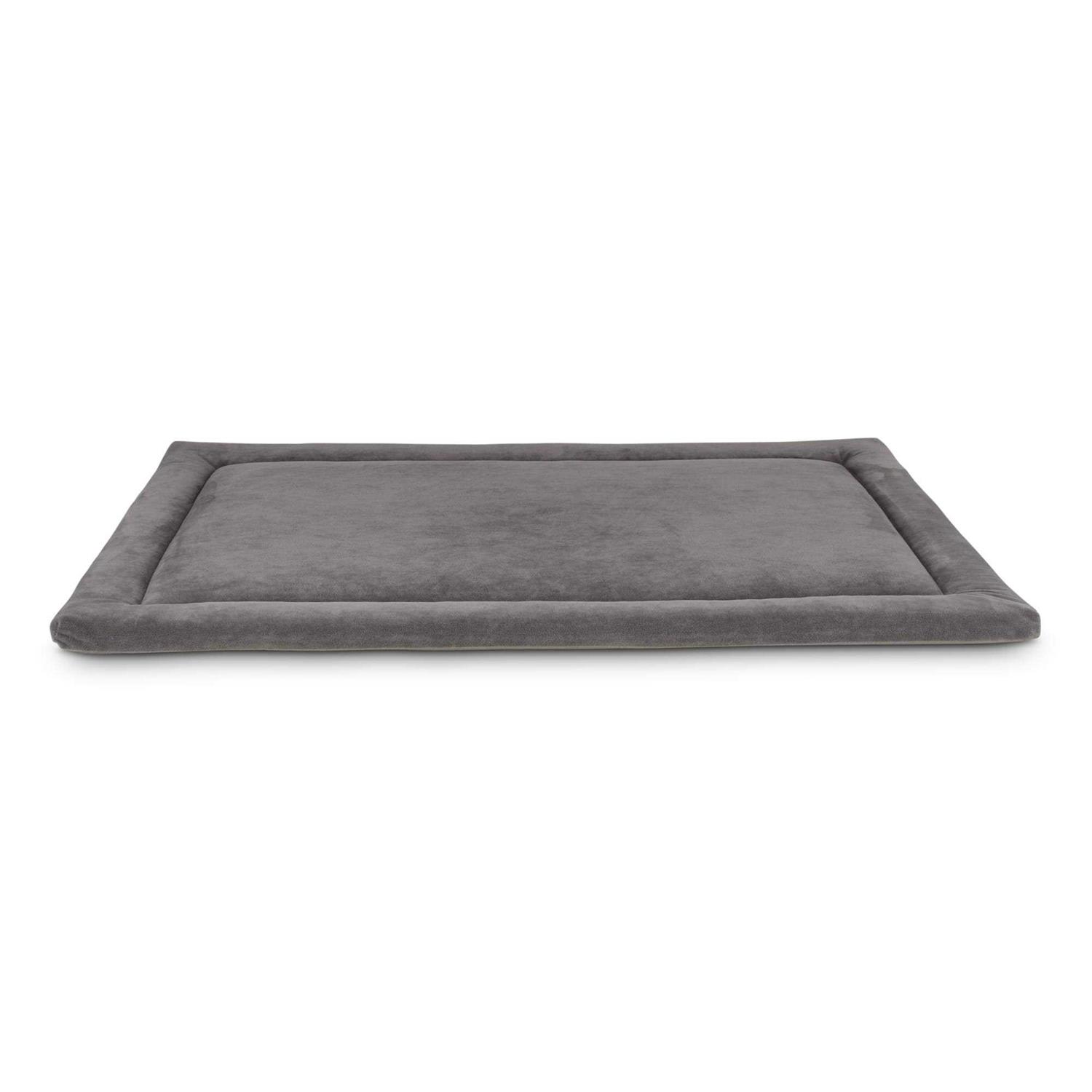 EveryYay Essentials Happy Place Dark Grey Velvet Dog Crate Mat and Pet Bed - Pet Supplies online store
