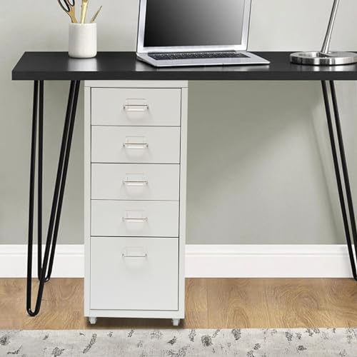 5-Drawer Storage Cabinet, Removable Drawer Filing Cabinet,Metal File Storage Cabinet for Home Office, Steel Lateral Filing Cabinet for A4/Letter/Legal/Stamps/Sticky Notes (Black)