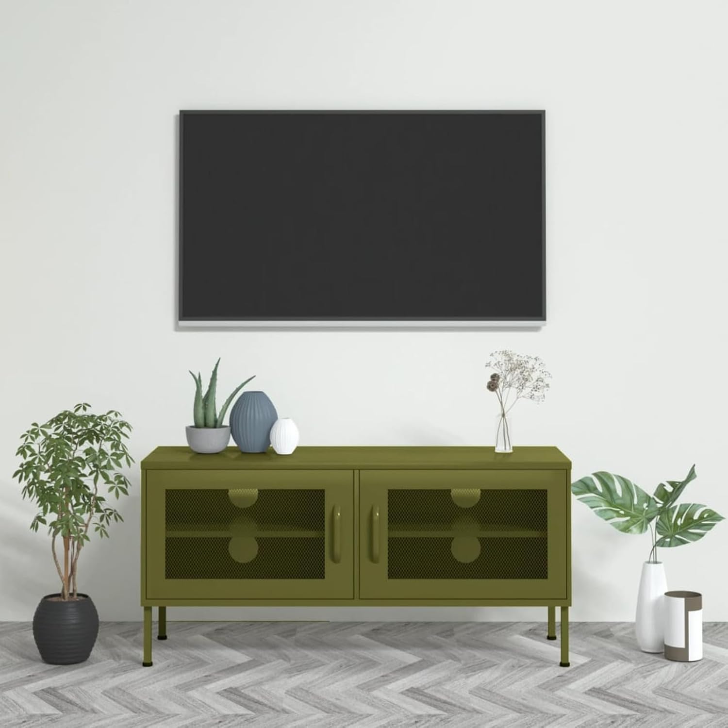 TV Stand TV & Media Furniture TV Console with Storage TV Furniture for Living Room Olive Green 41.3