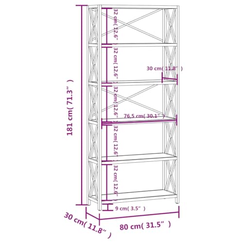 Bookcases & Standing Shelves 6-Tier Shelf 31.5