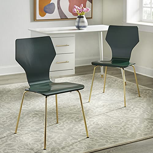 Target Marketing Systems Angelo:Home Enna Mid Century Modern Bentwood Dining Room Chair, Set of 2, Green