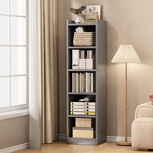 Bookcase Tall Narrow Bookcase, Corner Bookshelf 5/6 Tier Cube Display Shelf Multi-space Storage Compartment Units Corner Cabinet for Living Room, Study and Office (Color : Original wood, Size : 5 lay