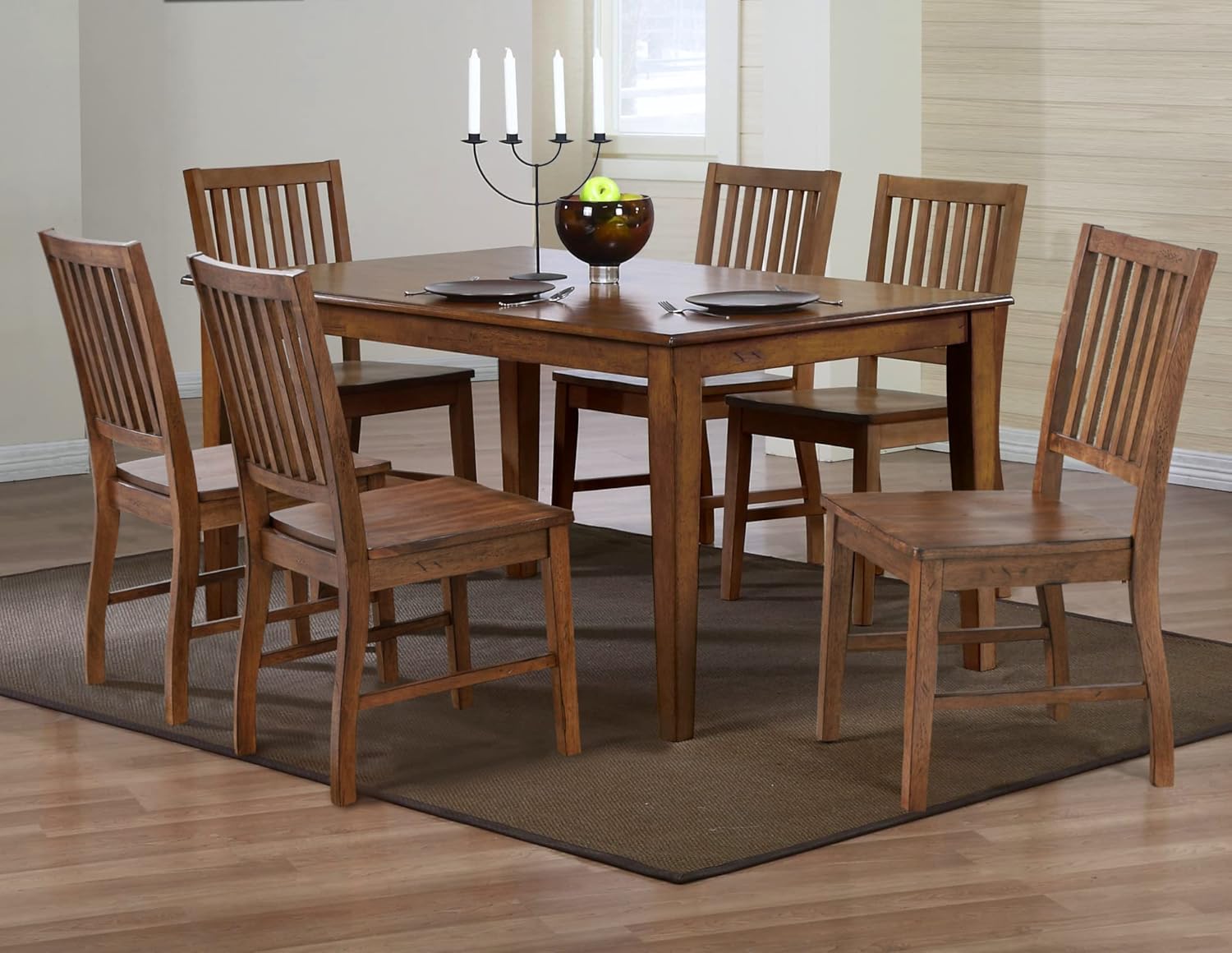 Sunset Trading Simply Brook Dining Table Set, Amish Brown