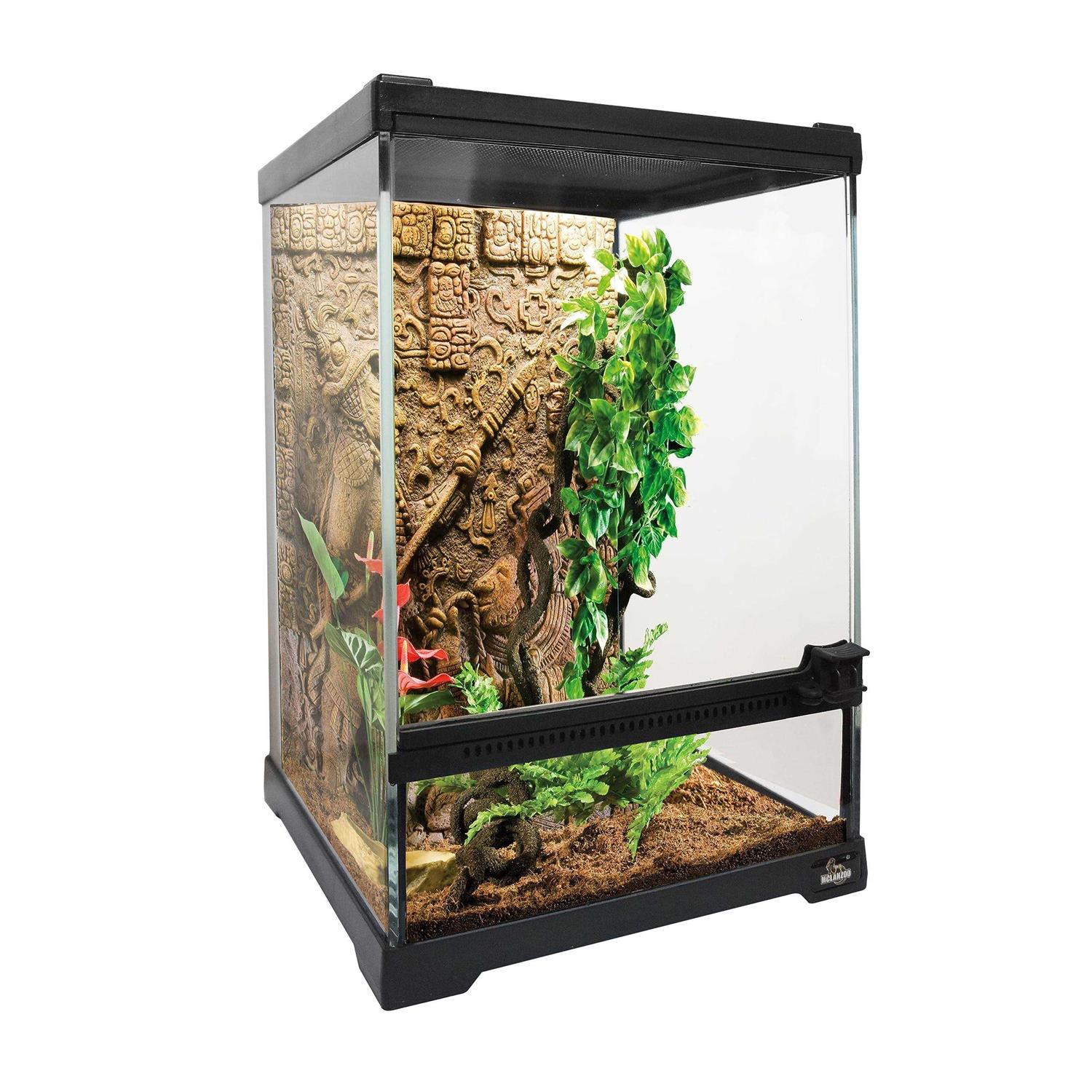 Waazoorep Mini Reptile Glass Terrarium Tank 8x8x12“ Full View with Front Opening Door and Enclosure Habitat Cage for Leopard Gecko Tarantula Young - Pet Supplies online store