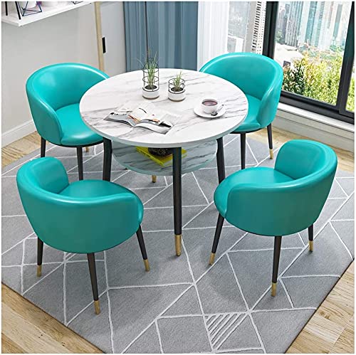 Office Conference Table Small Meeting Coffee Table Office Table and Chair Combination Restaurant Tables and Chairs Set 1 Table and 4 Chairs Dessert Shop Cafe Hotel Desktop Balcony Furniture(Color:Purp