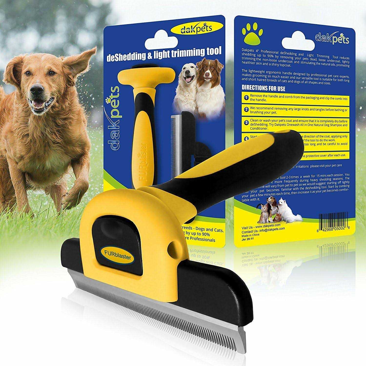 DakPets Pet Grooming Brush Effectively Reduces Shedding by up to 95% Professional Deshedding Tool for Dogs and Cats - Pet Supplies online store