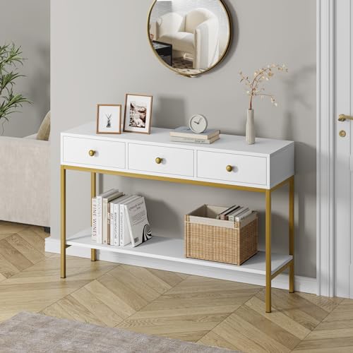 GAOMON Console Table with 3 Drawers, Long 54.4