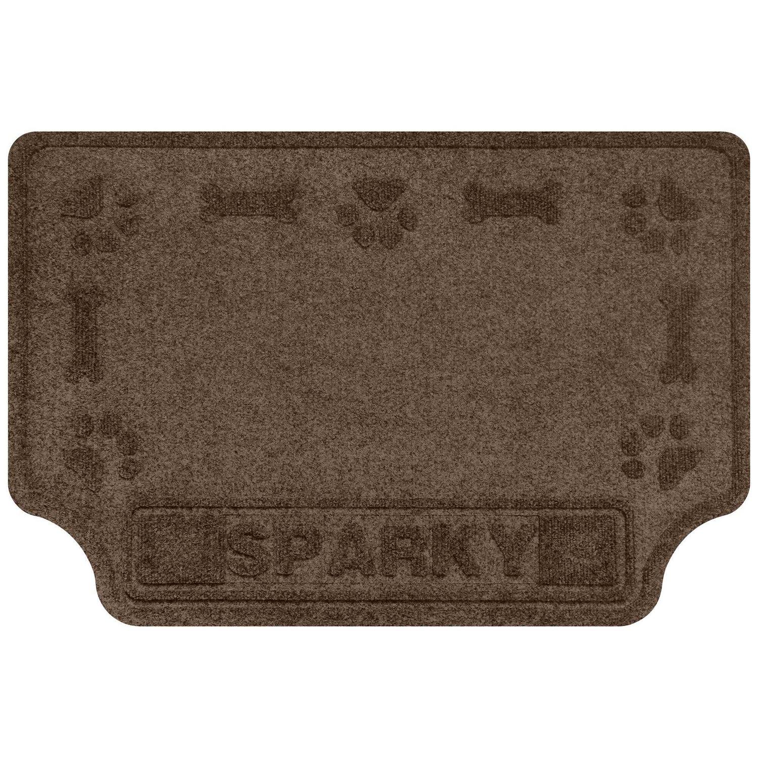 Bungalow Flooring Personalized Waterhog Drool Hog Dog Bone Dog Dinner Mat - Pet Supplies online store