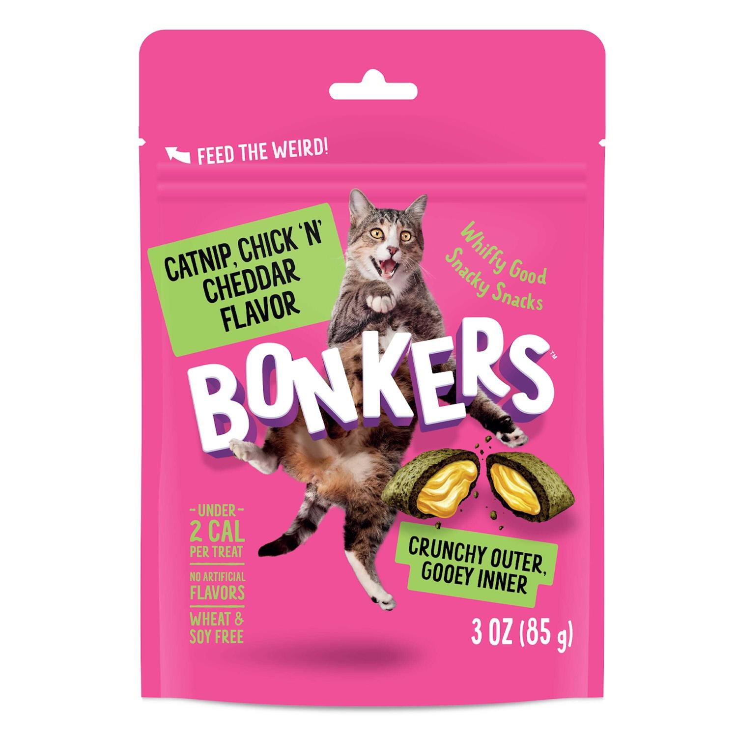 Bonkers Catnip Chick 'N' Cheddar Crunchy Cat Treats - Pet Supplies online store