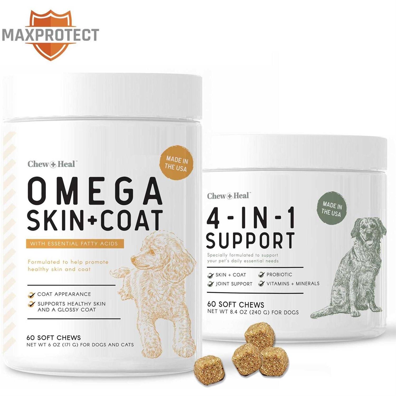 Chew + Heal Omega Skin + Coat Supplement - Pet Supplies online store