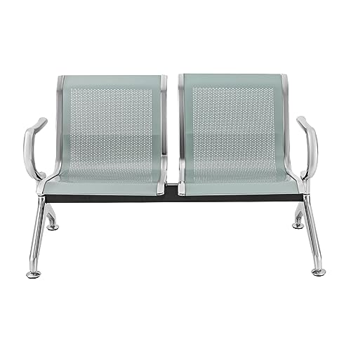 Waiting Room Chairs, 3 Seat Reception Chairs Airport Chair Guest Bench for Office Airport Lobby Hospital (Blue)