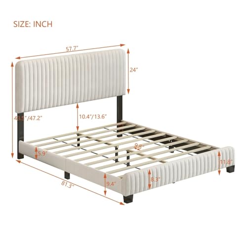 Full/Queen Size Upholsted Platform Bed, Velvet Fabric, Adult and Adolescent Double beds, Single beds, Modern beds,beds, Pink, jq-632