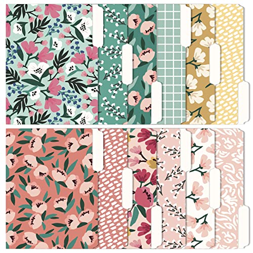 Decorative File Folders, Set of 12-3 Tab Cute File Folders Letter Size Decorative Colored File Folders Boho Manilla Folders 8.5 x 11 – Pretty File Folders Home Office Supplies (Mesmeric)