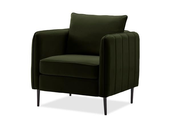 Modern Upholstered Accent Chair,Armchair with Square Arm,Velvet Sofa Chairs,for Bedroom, Living Room, Bedroom, Apartment,Mid-Century Modern Accent Chair for Living Room (Wine Red)