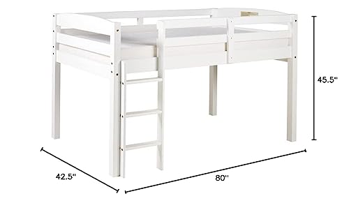 Camaflexi Tribeca Solid Wood Low Loft Bed Frame / 14 Wood Slats Support and 1 Center Support/No Box Spring Necessary/Easy Assembly/Twin - Pink