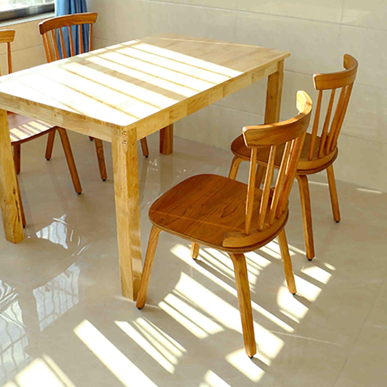 Modern White Oak Windsor Chair Set of 2 Solid Wood Dining Chairs for Kitchen, Dining Room - Elegant and Sturdy Furniture Pieces with Easy Assembly