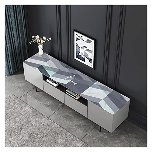 Mocha TV Stand Runner，Table Cover，Home Decorative Tablecloth， TV Cabinet Cloth (58 L x 15.75 W, Mocha Green Triangle)