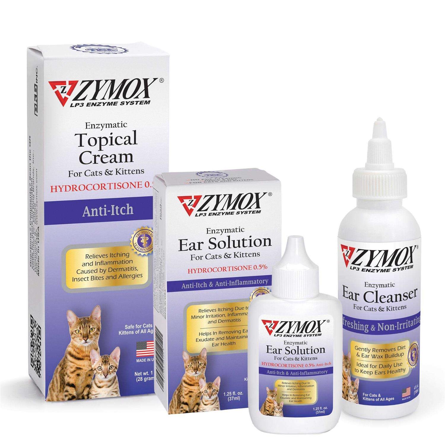 Zymox Enzymatic Ear Solution 0.5% Hydrocortisone for Cats & Kittens - Pet Supplies online store