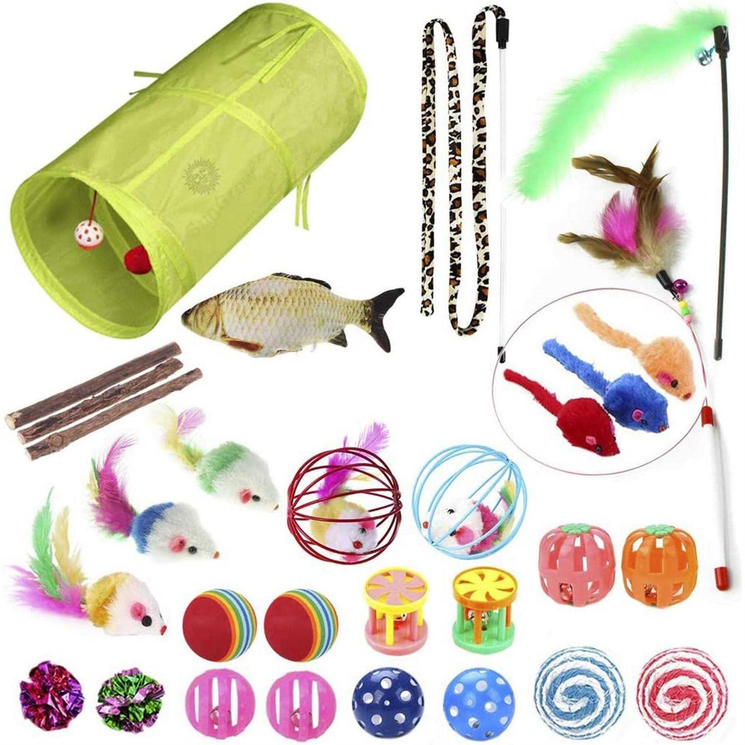 SunGrow Ferret Tunnel and Assorted Toys Variety Pack Interactive Kitten & Ferret Toys & Accessories - Pet Supplies online store
