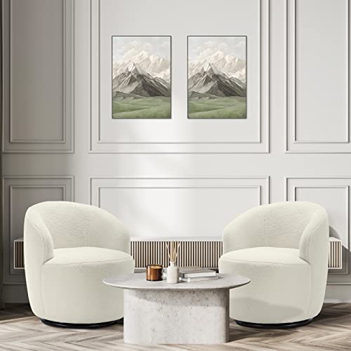 Swivel Chair, Swivel Barrel Accent Sofa Chair, Modern Teddy Fabric Club 360 Degree Swivel Chair, Small Leisure Arm Chair for Nursery, Living Room, Hotel, Bedroom, Office, Lounge, Blue