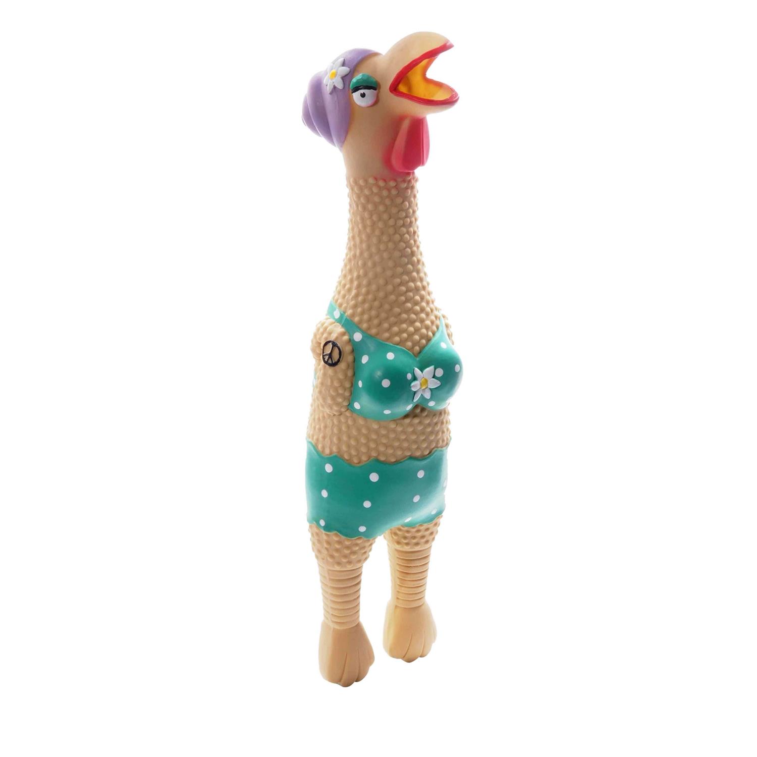 Charming Pet Squawkers Grandma Hippie Chick Chicken Dog Toy - Pet Supplies online store