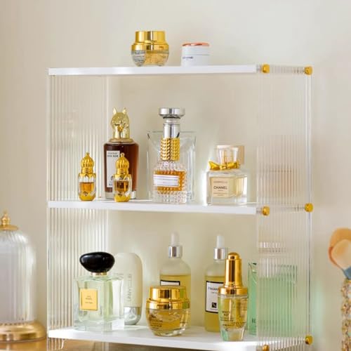 3 Tiers Acrylic Desktop Organizer Office Storage Rack Wood Desk Bookshelf Office Supplies Desk Organizer Mini Cute Kitchen Condiment Shelves