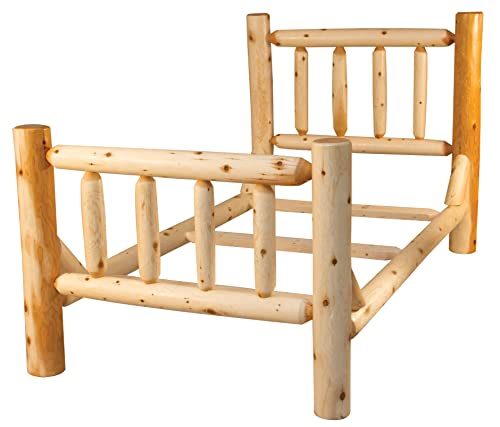 White Cedar Log King Mission Bed