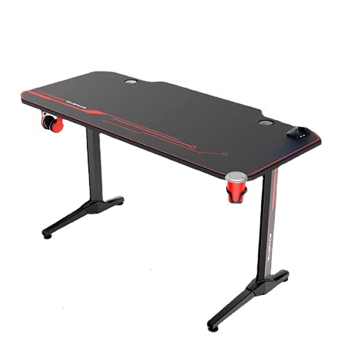 T-Shaped Desk PC Computer Desk with USB Game Handle Rack Cup Holder, 55-inch Game Desk with Free Mouse pad (55.1x23.6x28.5 inch)